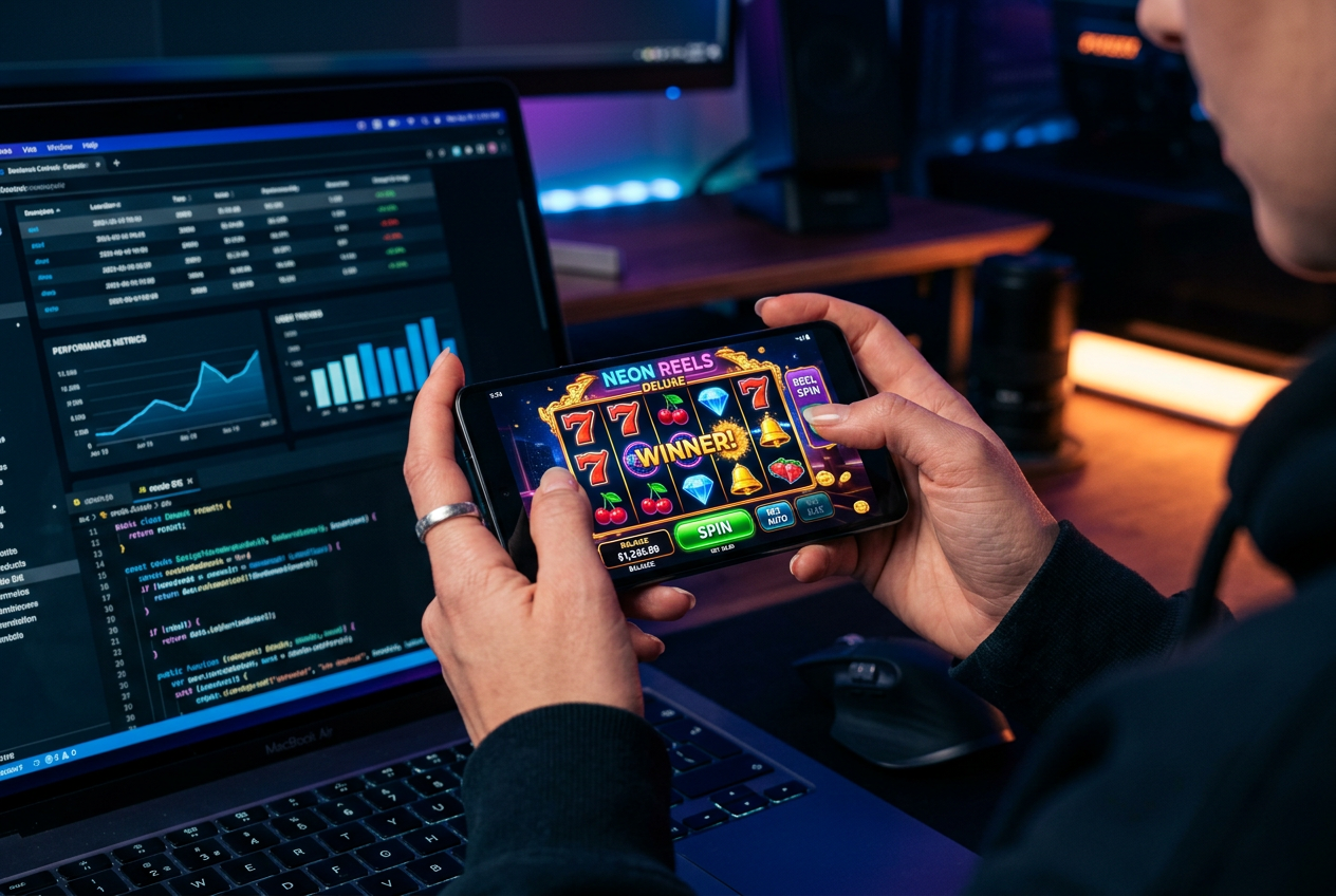 A person analyzing casino bonuses on a smartphone